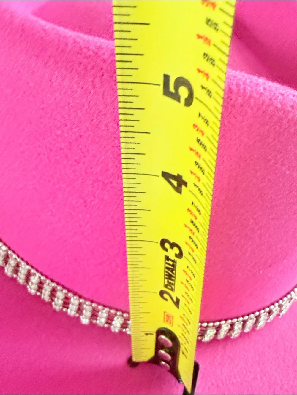 Fuchsia Rhinestone Buckle‎ Fedora Wide Brim Hat